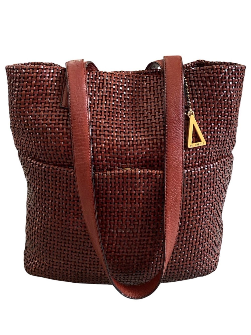 Americana by Sharif vintage woven leather brown tote